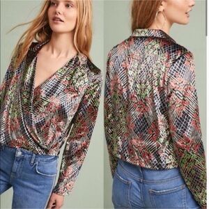 Anthropologie etc:twa‎ velvet floral blazer 00